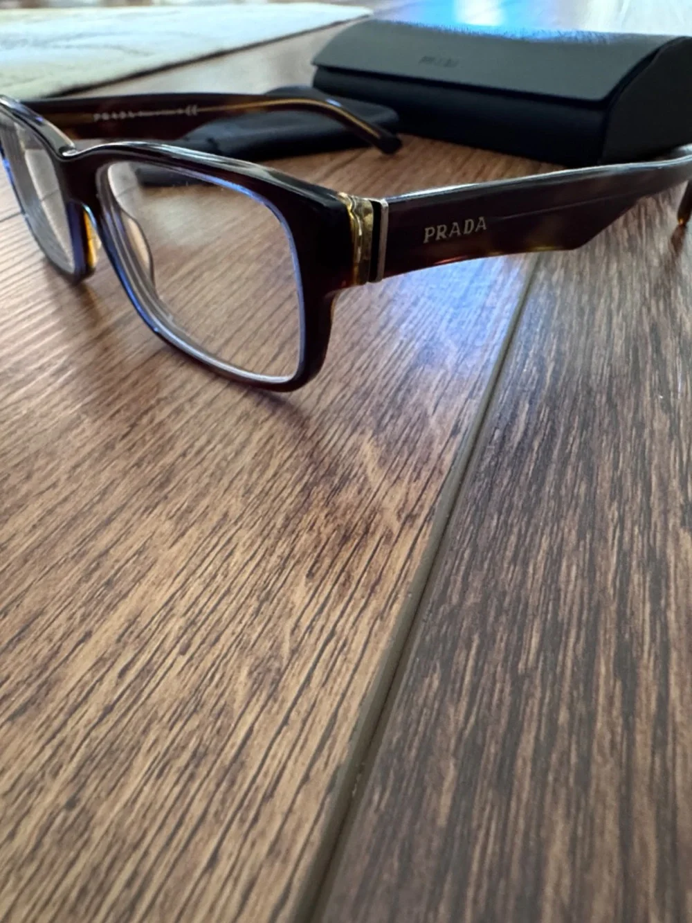 Prada glasses with hard case
